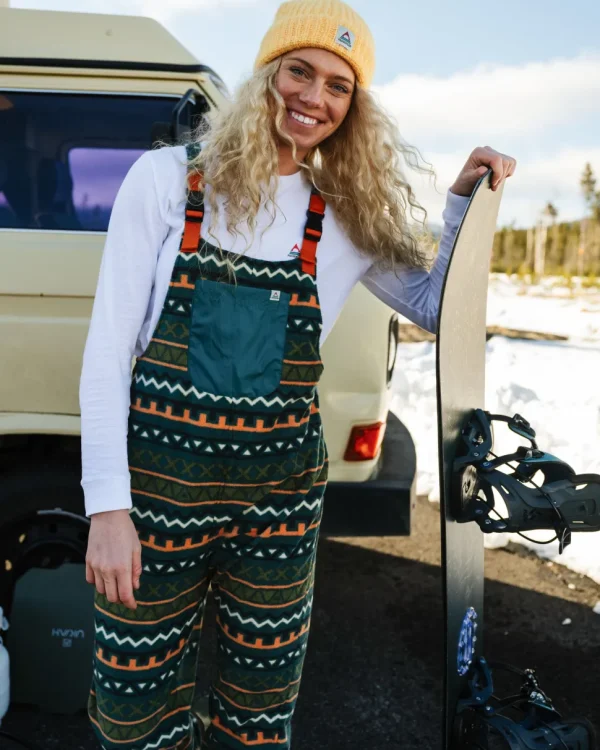 Flash Sale Passenger Ace Recycled Polar Fleece Dungarees Retro Geo Mediterranean