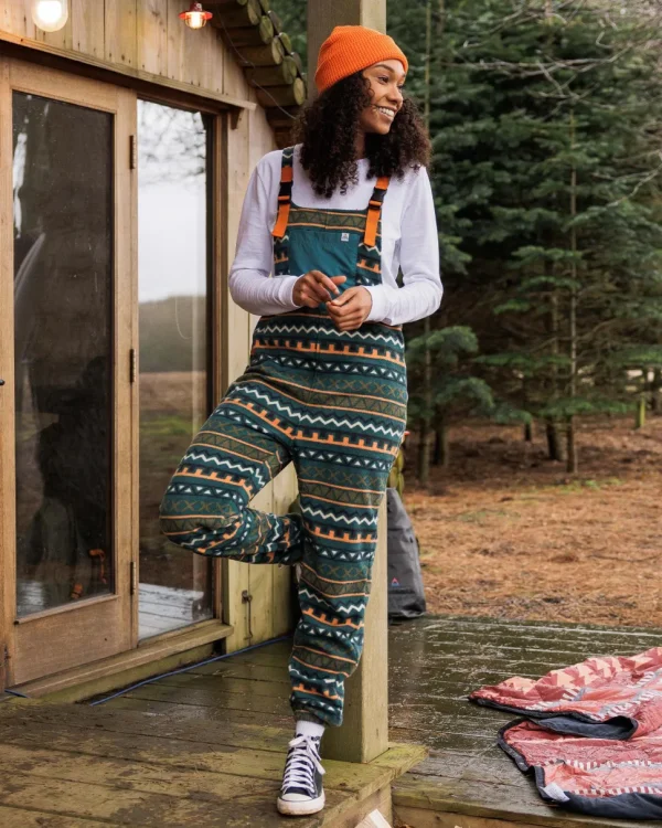 Flash Sale Passenger Ace Recycled Polar Fleece Dungarees Retro Geo Mediterranean