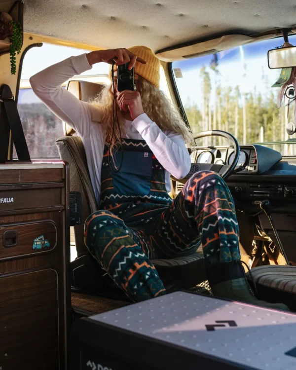 Flash Sale Passenger Ace Recycled Polar Fleece Dungarees Retro Geo Mediterranean