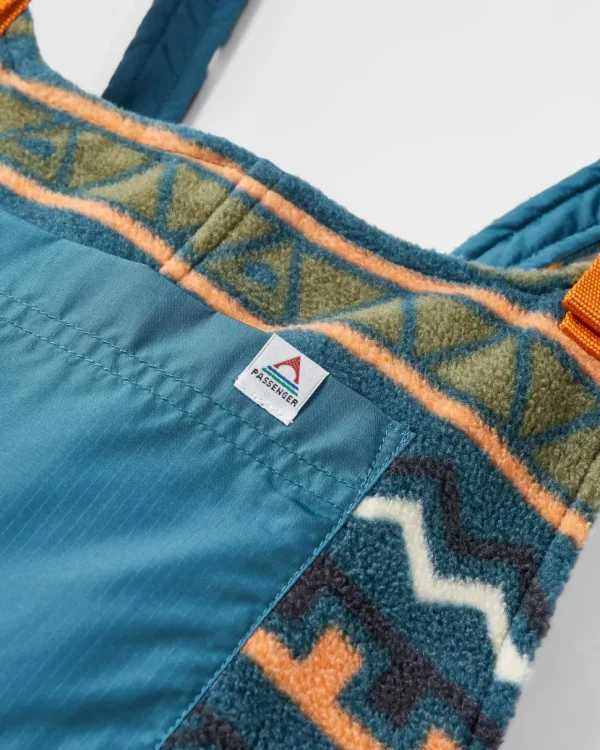 Flash Sale Passenger Ace Recycled Polar Fleece Dungarees Retro Geo Mediterranean