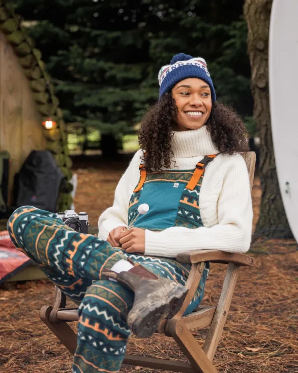 Flash Sale Passenger Ace Recycled Polar Fleece Dungarees Retro Geo Mediterranean