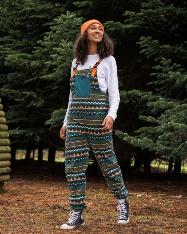 Flash Sale Passenger Ace Recycled Polar Fleece Dungarees Retro Geo Mediterranean