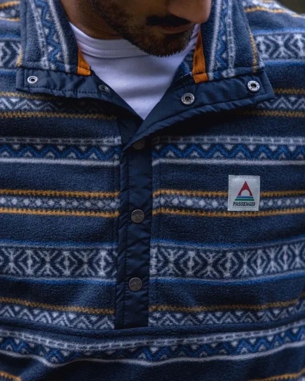 Discount Floris van Bommel Adrift Recycled Polar Fleece Midnight Fairisle