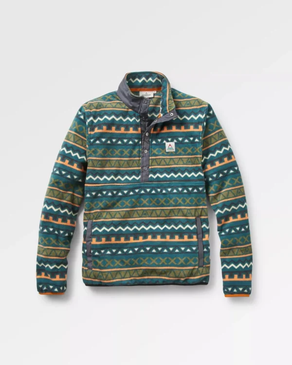 Best Floris van Bommel Adrift Recycled Polar Fleece Retro Geo Mediterranean
