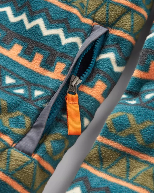 Best Floris van Bommel Adrift Recycled Polar Fleece Retro Geo Mediterranean