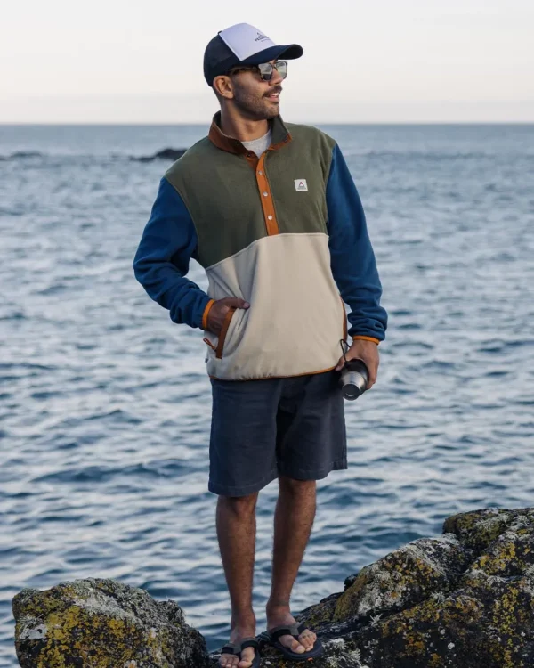 Cheap Passenger Adrift Recycled Polar Fleece Khaki/Oatmeal