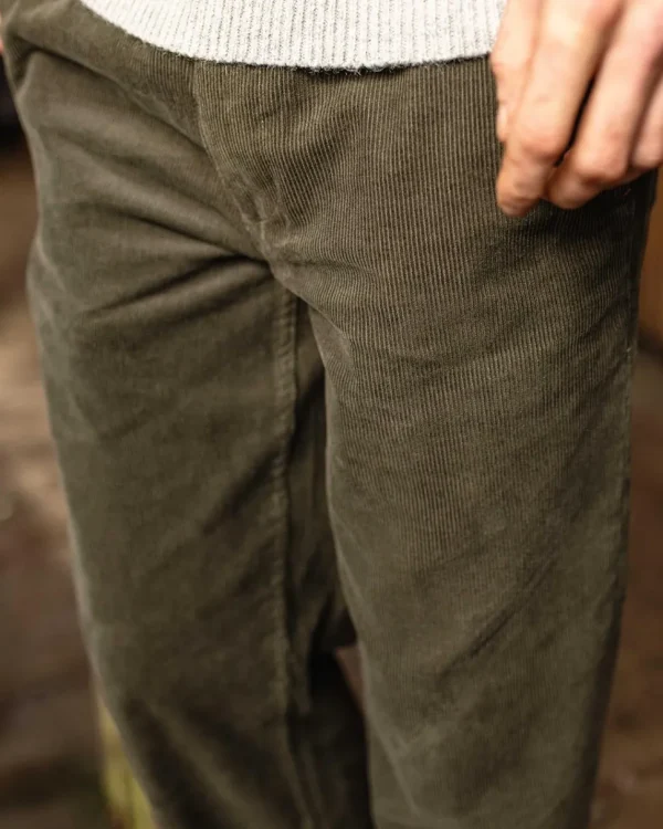 Shop Floris van Bommel Adventurer Cord Pants Dusty Olive