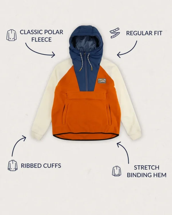 Discount Passenger Alexander Recycled Polar Hooded Fleece Sunrise Orange