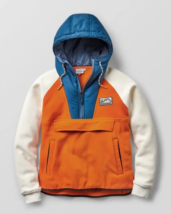 Discount Passenger Alexander Recycled Polar Hooded Fleece Sunrise Orange