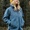 Cheap Passenger Awaken Recycled Deep-Pile Sherpa Fleece Washed Blue