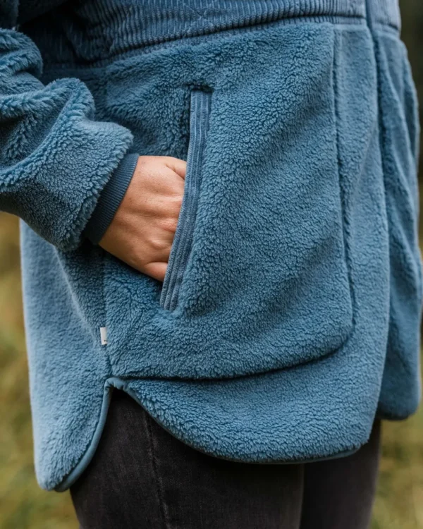 Cheap Passenger Awaken Recycled Deep-Pile Sherpa Fleece Washed Blue