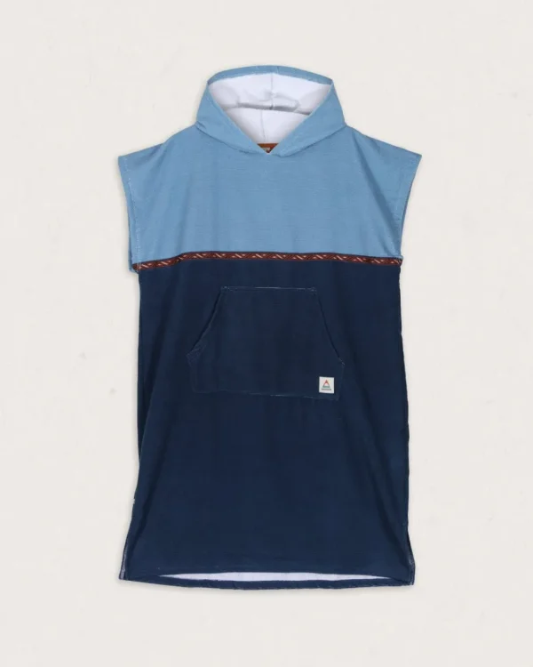 Sale Floris van Bommel Baja Recycled Towel Poncho Provincial Blue/ Dark Denim