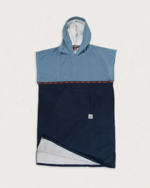 Sale Floris van Bommel Baja Recycled Towel Poncho Provincial Blue/ Dark Denim