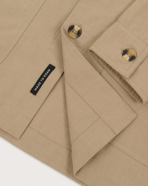 Discount Passenger Balsa Organic Cotton Overshirt Biscuit