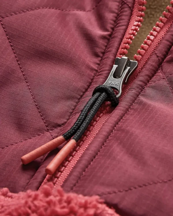 Clearance Passenger Beaumont Recycled Sherpa Hooded Fleece Earth Red