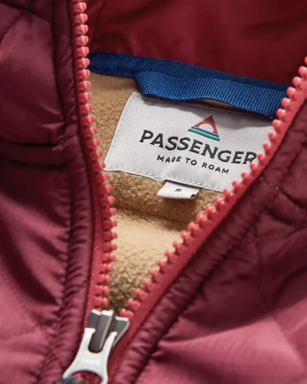 Clearance Passenger Beaumont Recycled Sherpa Hooded Fleece Earth Red