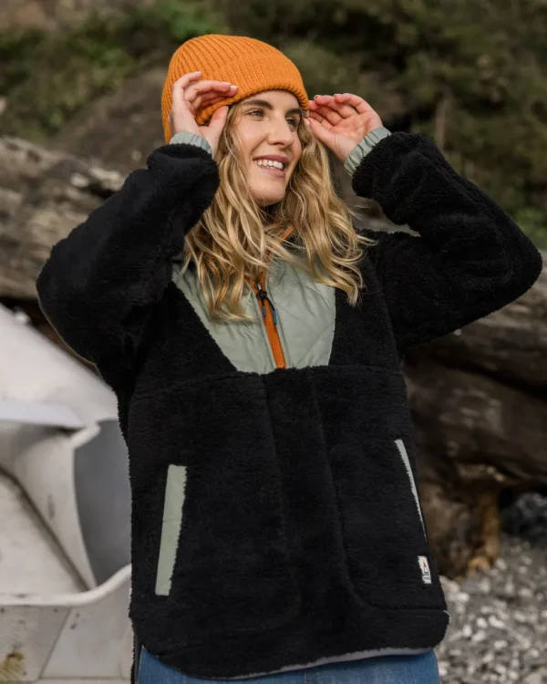 Flash Sale Passenger Beaumont Recycled Sherpa Hooded Fleece Black