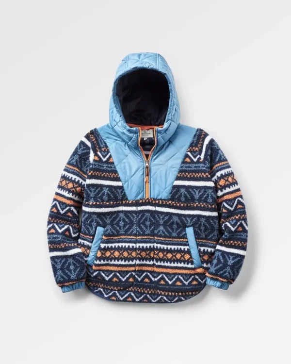 Flash Sale Passenger Beaumont Recycled Sherpa Hooded Fleece Homespun Stripe Navy