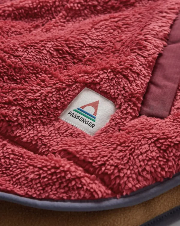 Clearance Passenger Beaumont Recycled Sherpa Hooded Fleece Earth Red