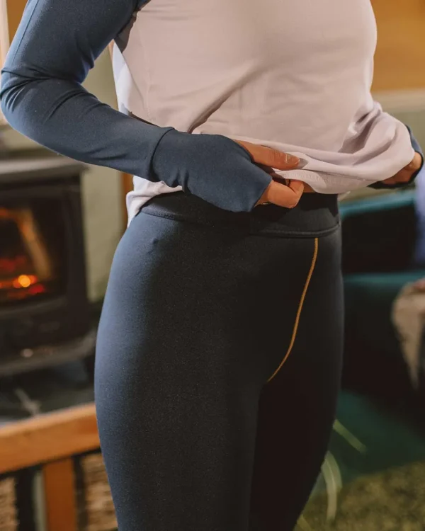 Best Passenger Blossom Recycled Base Layer Leggings Deep Navy