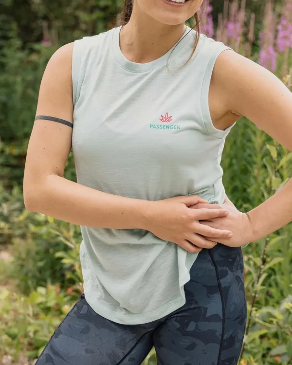 Best Sale Passenger Blue Bird Recycled Active Tank Top Mint Green