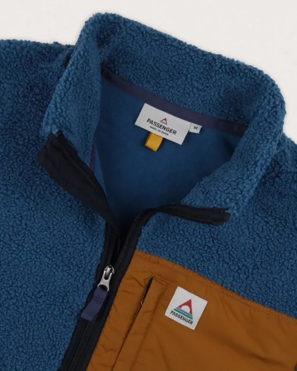 Sale Floris van Bommel Born Explorer Recycled Polar-Lined Sherpa Fleece Blue Steel