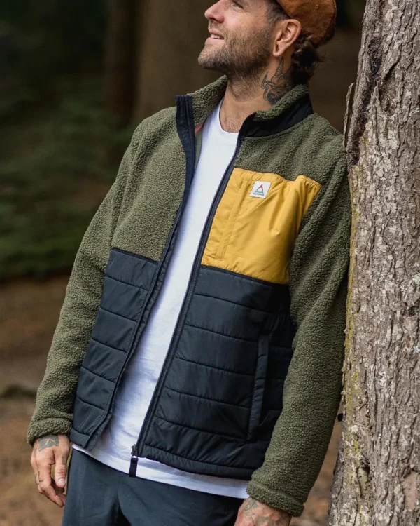 Discount Floris van Bommel Born Explorer Recycled Polar-Lined Sherpa Fleece Khaki
