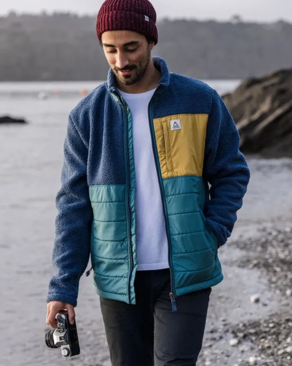 Cheap Floris van Bommel Born Explorer Recycled Polar-Lined Sherpa Fleece Dark Denim