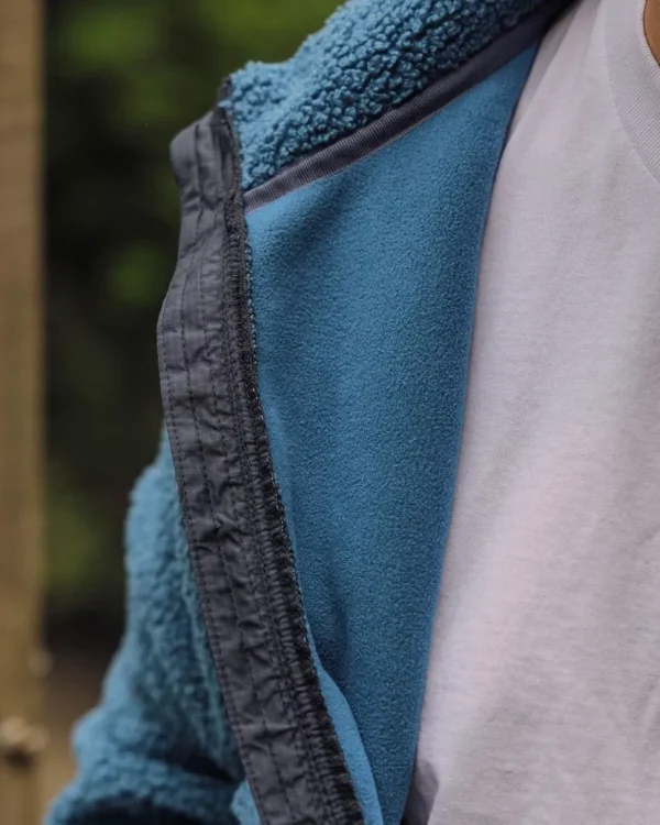 Sale Floris van Bommel Born Explorer Recycled Polar-Lined Sherpa Fleece Blue Steel