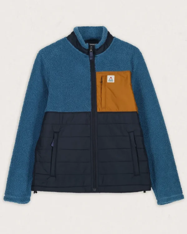Sale Floris van Bommel Born Explorer Recycled Polar-Lined Sherpa Fleece Blue Steel