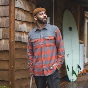 Online Passenger Bozeman Shirt Buffalo Check Orange