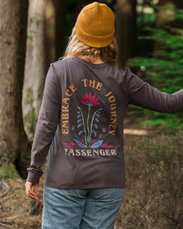 Flash Sale Passenger Bud Recycled Cotton Ls T-Shirt Charcoal