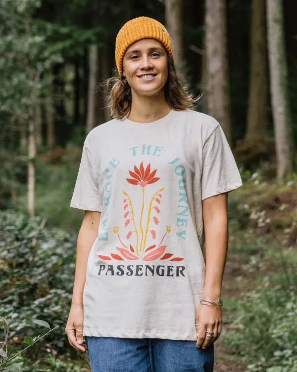 Hot Passenger Bud Recycled Cotton Oversized T-Shirt Milky Marl