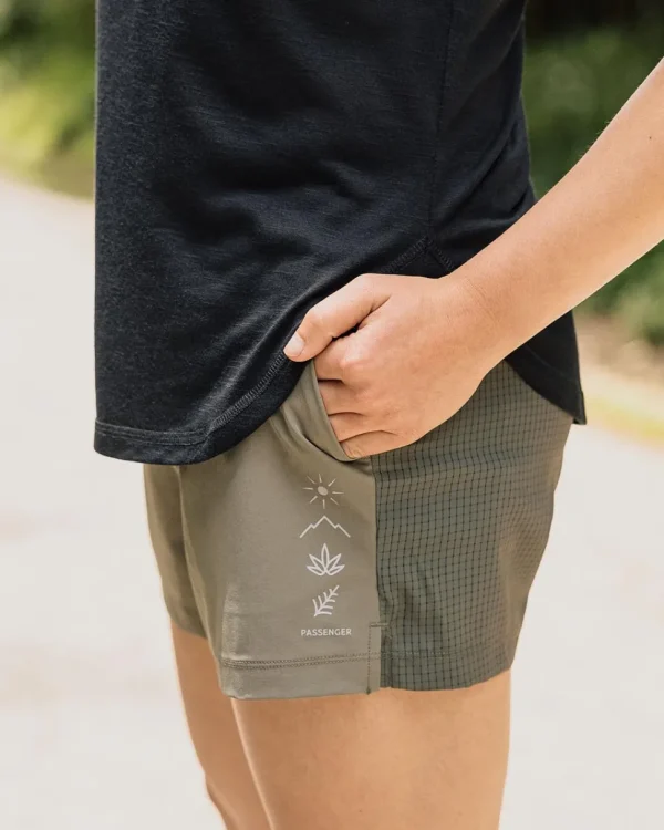 New Passenger Byway Active Recycled Short Dusty Olive