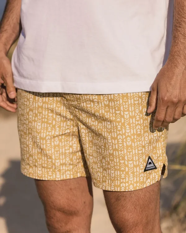 Clearance Floris van Bommel Cali Recycled Swim Short Mustard Mini Geo