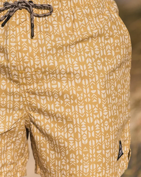 Clearance Floris van Bommel Cali Recycled Swim Short Mustard Mini Geo