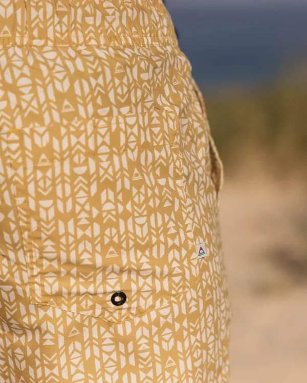 Clearance Floris van Bommel Cali Recycled Swim Short Mustard Mini Geo