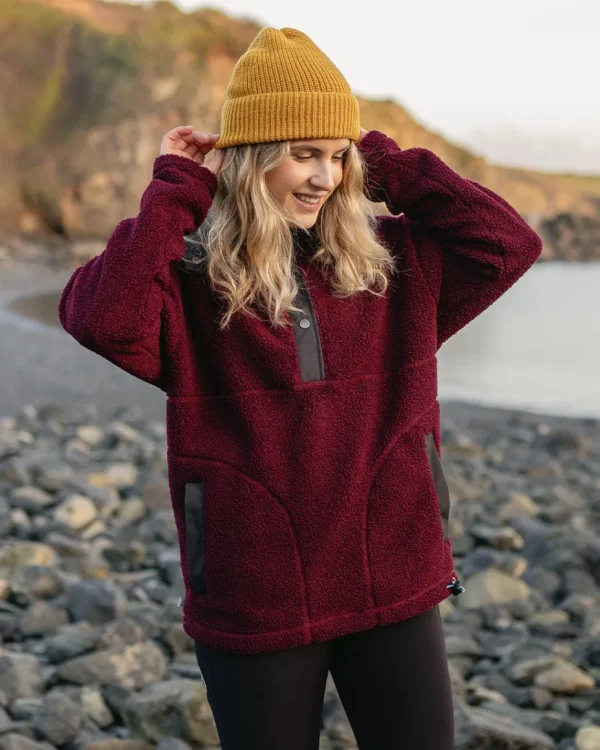 Sale Passenger Calla Hooded Recycled Polar-Lined Fleece Windsor Wine