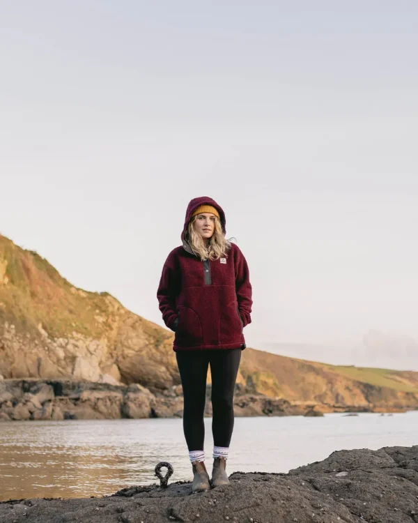 Sale Passenger Calla Hooded Recycled Polar-Lined Fleece Windsor Wine