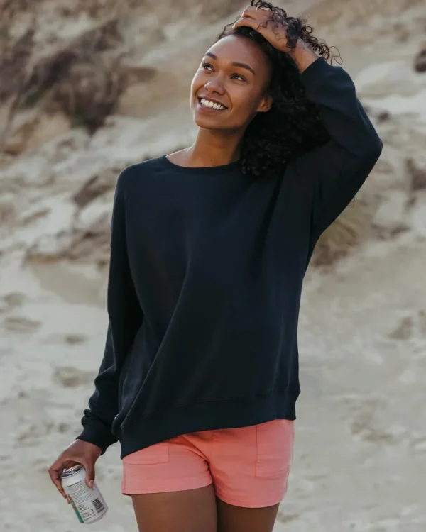 Cheap Passenger Chica Recycled Cotton Oversized Sweatshirt Black