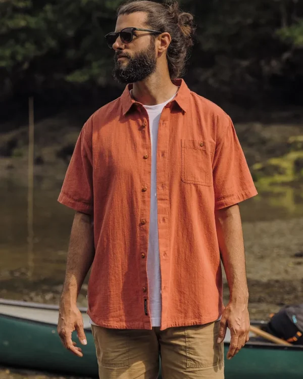 Fashion Passenger Chill Textured Short Sleeve Shirt Bruschetta