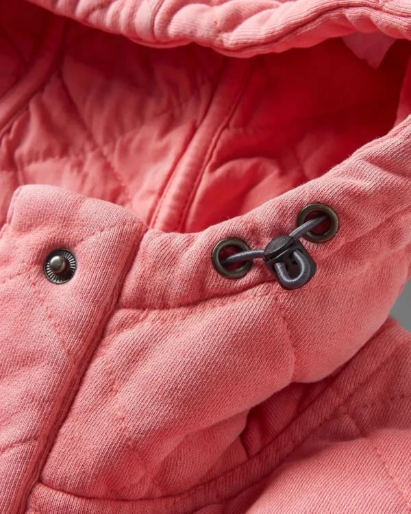Best Sale Passenger Clementine Recycled Quilted Popper Up Hoodie Shell Pink
