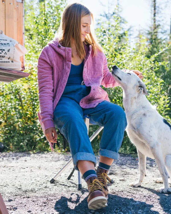 Best Sale Passenger Clementine Recycled Quilted Popper Up Hoodie Mauve Haze