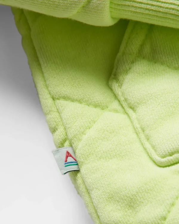 Store Passenger Clementine Recycled Quilted Popper Up Hoodie Lime Juice