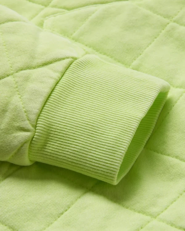 Store Passenger Clementine Recycled Quilted Popper Up Hoodie Lime Juice