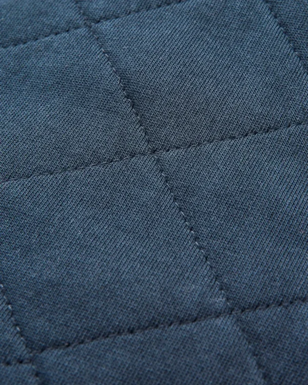 Discount Passenger Clementine Recycled Quilted Popper Up Hoodie Deep Navy
