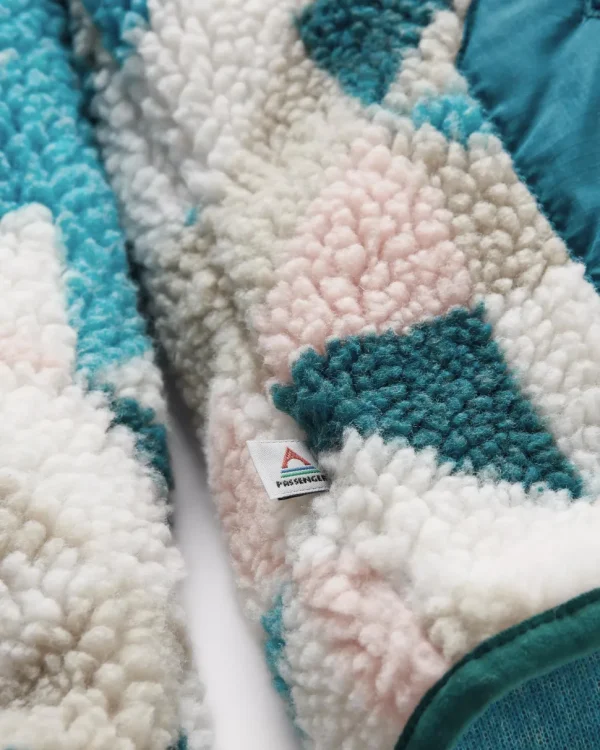Shop Passenger Clover Recycled Deep-Pile Sherpa Fleece Homespun Blue Sea
