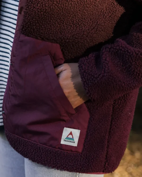 Outlet Passenger Clover Recycled Deep-Pile Sherpa Fleece Wine