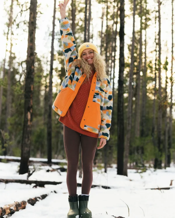 Online Passenger Clover Recycled Deep-Pile Sherpa Fleece Off White Camo