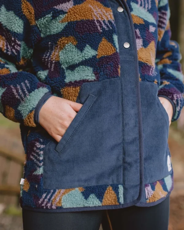 Store Passenger Clover Recycled Deep-Pile Sherpa Fleece Deep Blue Camo Pattern